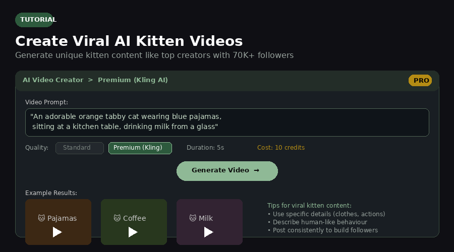 Create Viral AI Kitten Videos Tutorial