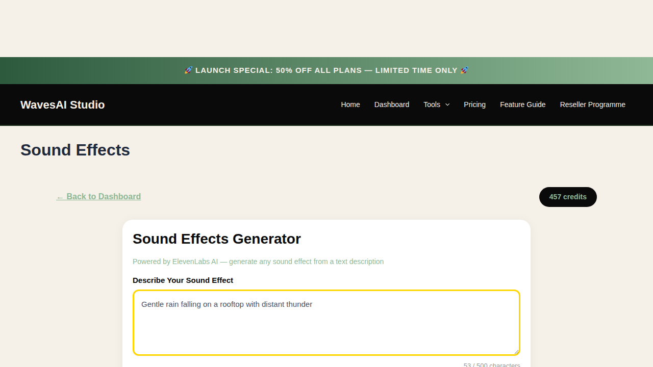 Sound Effects - Prompt Filled
