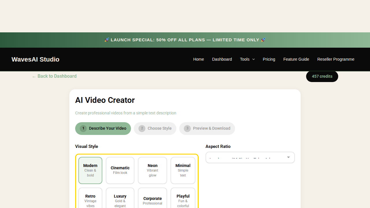 Step 2 - Choose from 12 visual styles