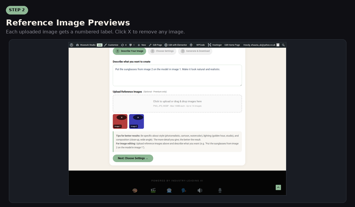 Reference Image Previews